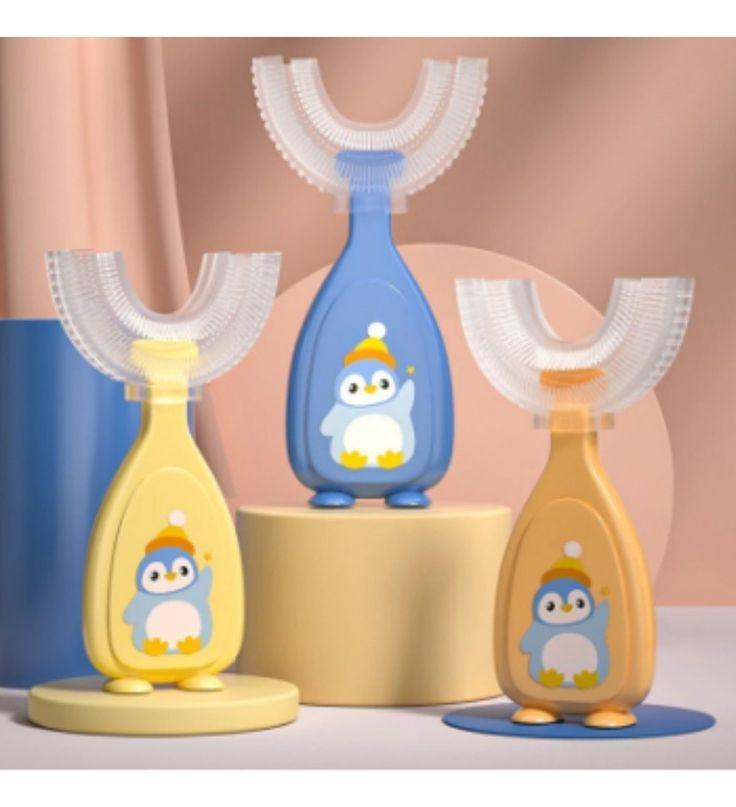 Escova De Dentes Infantil De Silicone Formato Em U 360º Graus Massageadora