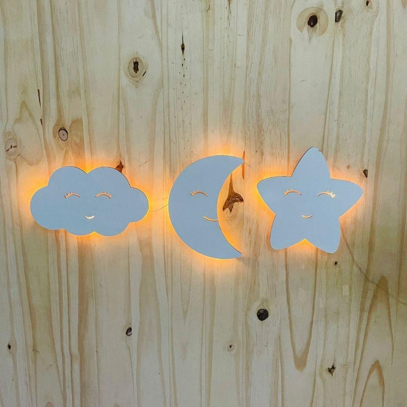 Kit de Luminárias Sol, Lua e Estrela