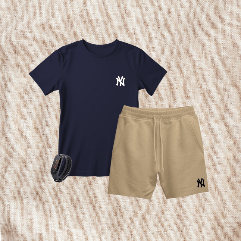 Kit Camiseta Masculina e Short Moletinho + Rélogio Smart