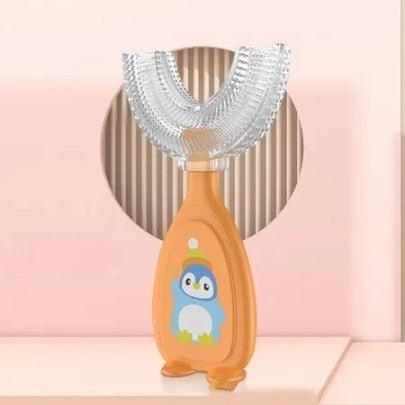 Escova De Dentes Infantil De Silicone Formato Em U 360º Graus Massageadora