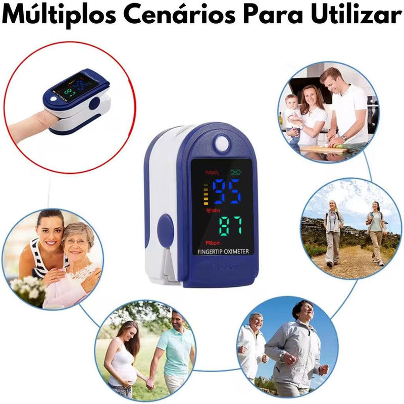 Kit Termômetro Testa Com Oxímetro Dedo Digital Led